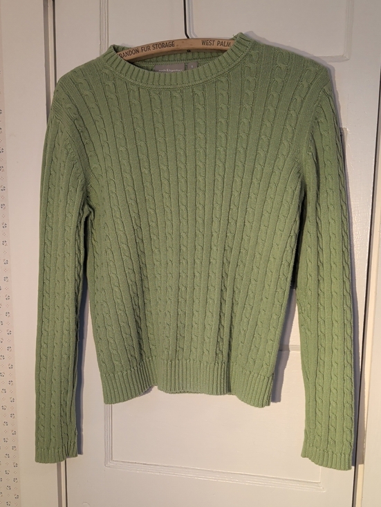 croft & barrow Sweaters - 💚 Cable Knit S Women's Sweater Cotton Preppy Academia Clean Girl School Staple